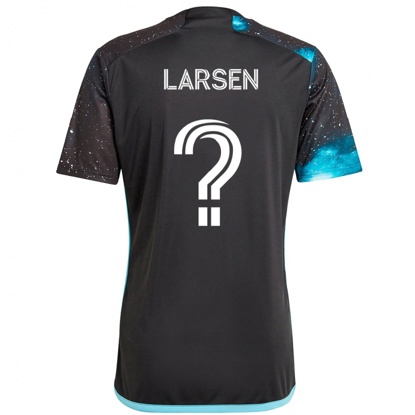 DanxenキッズLars Larsen#0ブラック ブルーホームシャツ2025/26ジャージーユニフォーム