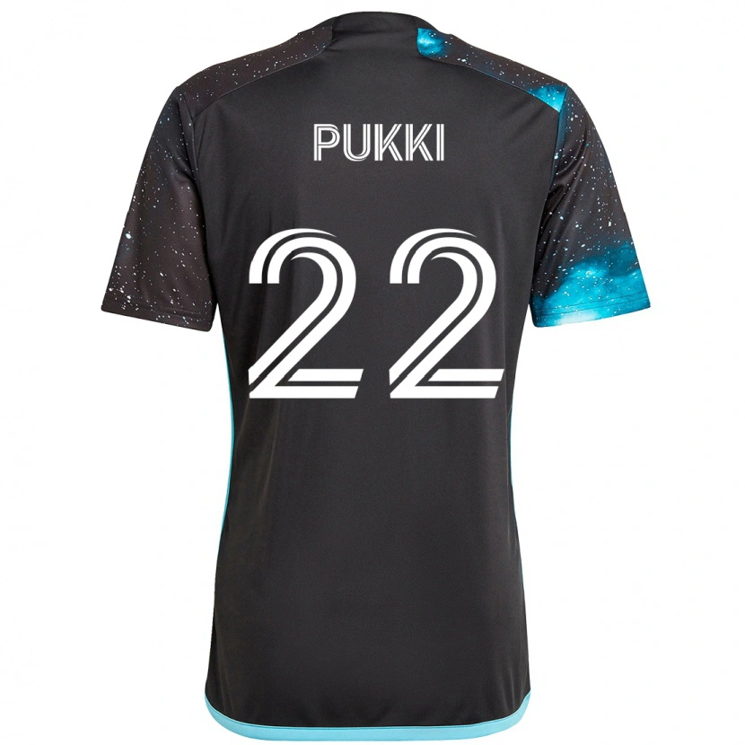 Danxenキッズテーム・プッキ#22ブラック ブルーホームシャツ2025/26ジャージーユニフォーム