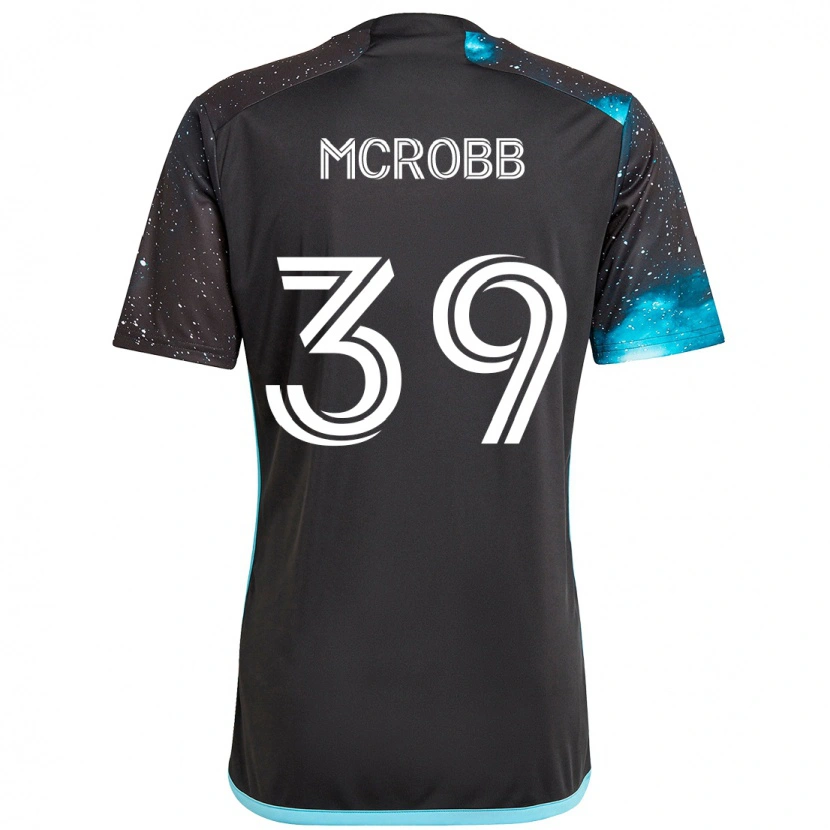 DanxenキッズFinn Mcrobb#39ブラック ブルーホームシャツ2025/26ジャージーユニフォーム