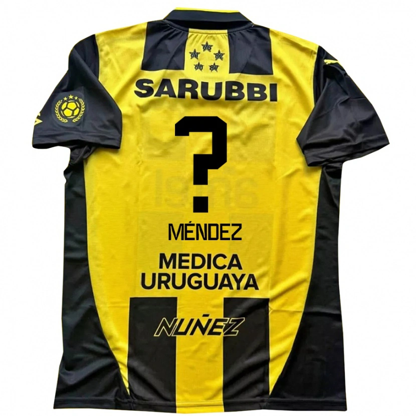 DanxenキッズDiego Méndez#0イエロー ブラックホームシャツ2025/26ジャージーユニフォーム