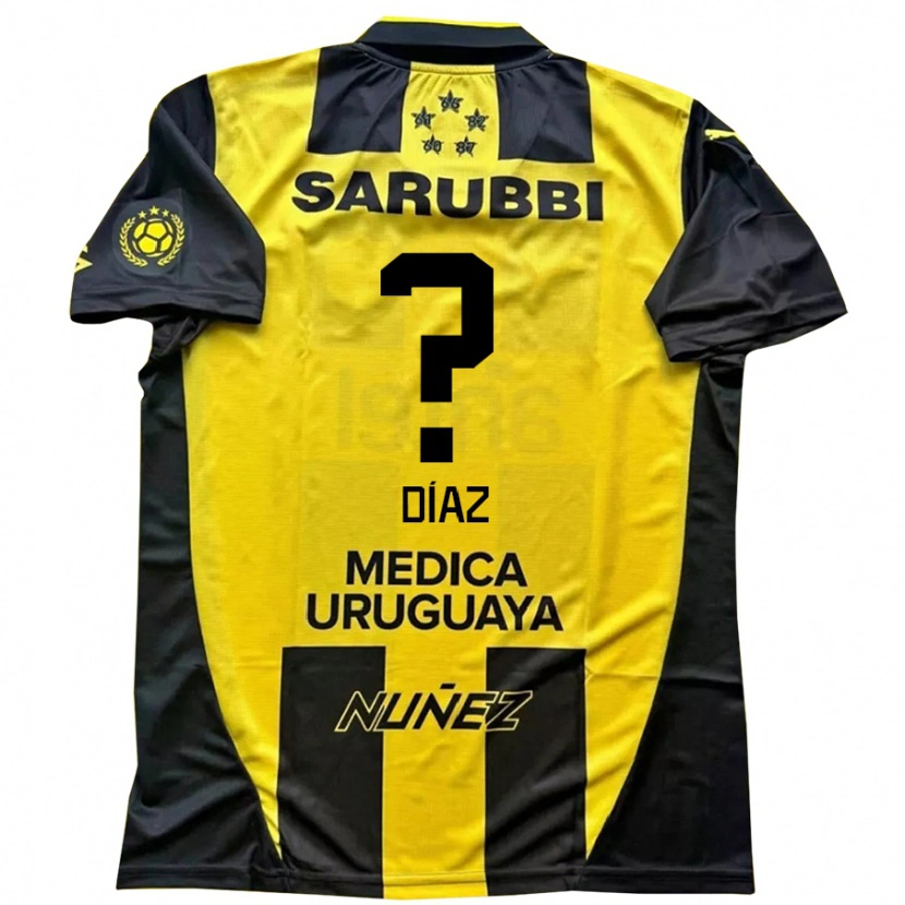 DanxenキッズSantiago Díaz#0イエロー ブラックホームシャツ2025/26ジャージーユニフォーム