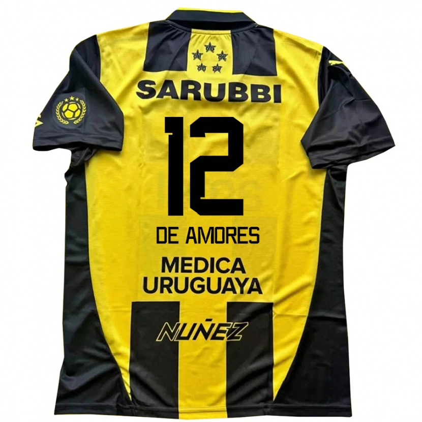Danxenキッズギジェルモ・デ・アモーレス#12イエロー ブラックホームシャツ2025/26ジャージーユニフォーム