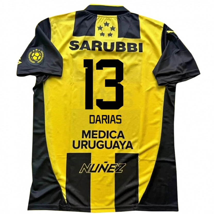DanxenキッズEduardo Darias#13イエロー ブラックホームシャツ2025/26ジャージーユニフォーム