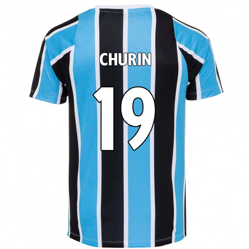 DanxenキッズDiego Churin#19ブルー ブラック ホワイトホームシャツ2025/26ジャージーユニフォーム
