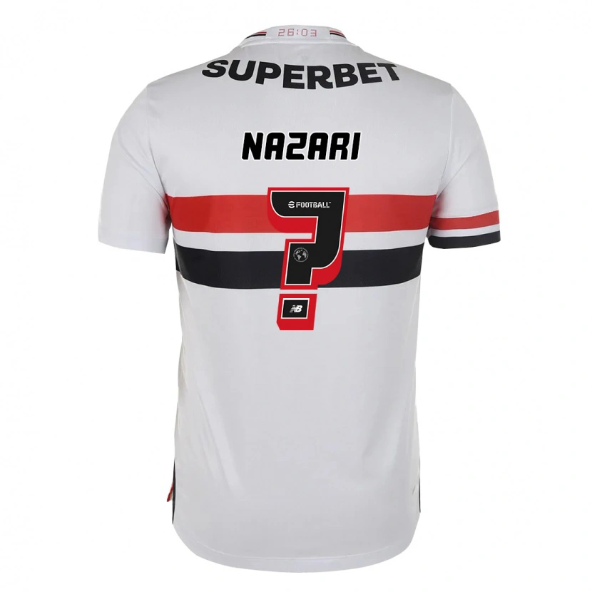 DanxenキッズJoão Nazari#0レッド ブラック ホワイトホームシャツ2025/26ジャージーユニフォーム