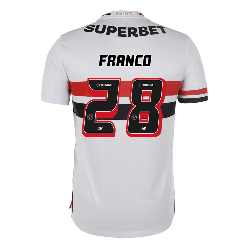 Danxenキッズアラン・フランコ#28レッド ブラック ホワイトホームシャツ2025/26ジャージーユニフォーム
