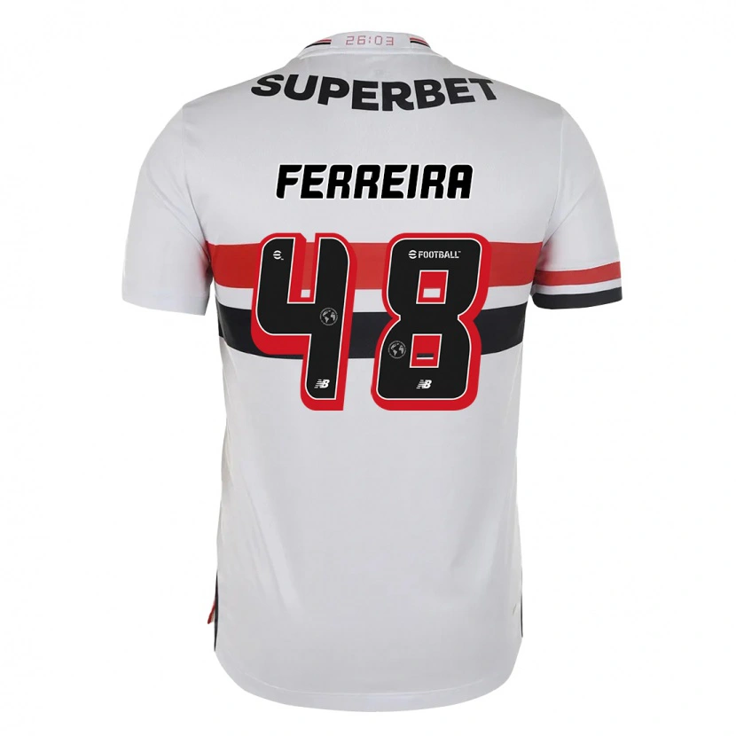 DanxenキッズLucas Ferreira#48レッド ブラック ホワイトホームシャツ2025/26ジャージーユニフォーム