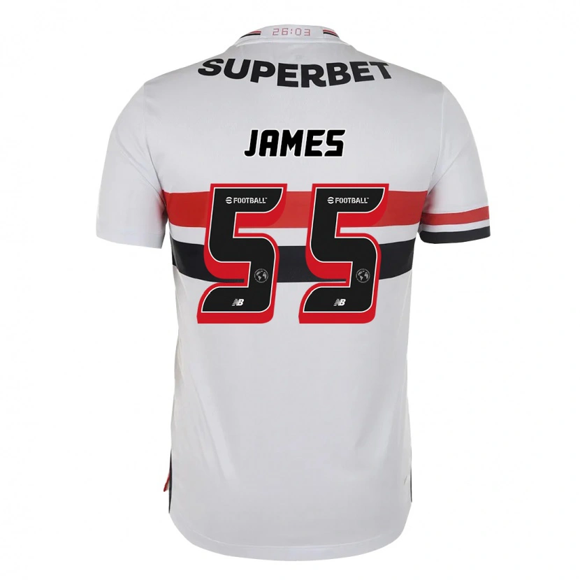 Danxenキッズハメス・ロドリゲス#55レッド ブラック ホワイトホームシャツ2025/26ジャージーユニフォーム