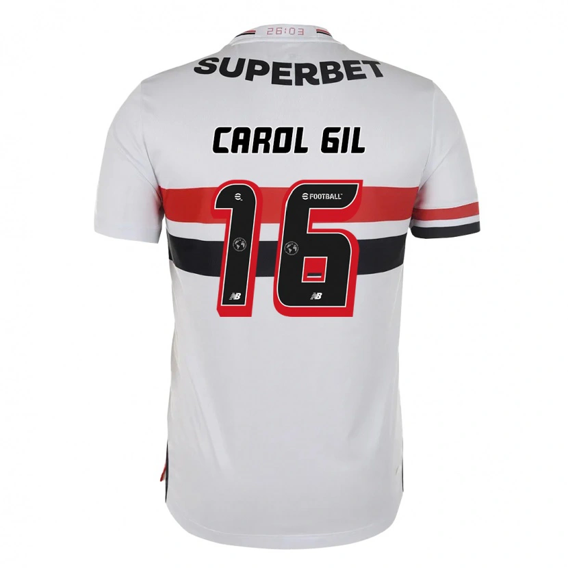 DanxenキッズCarol Gil#16レッド ブラック ホワイトホームシャツ2025/26ジャージーユニフォーム
