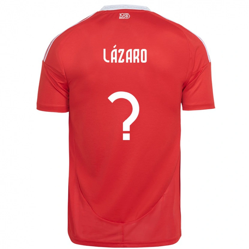 DanxenキッズLázaro#0レッド ホワイトホームシャツ2025/26ジャージーユニフォーム
