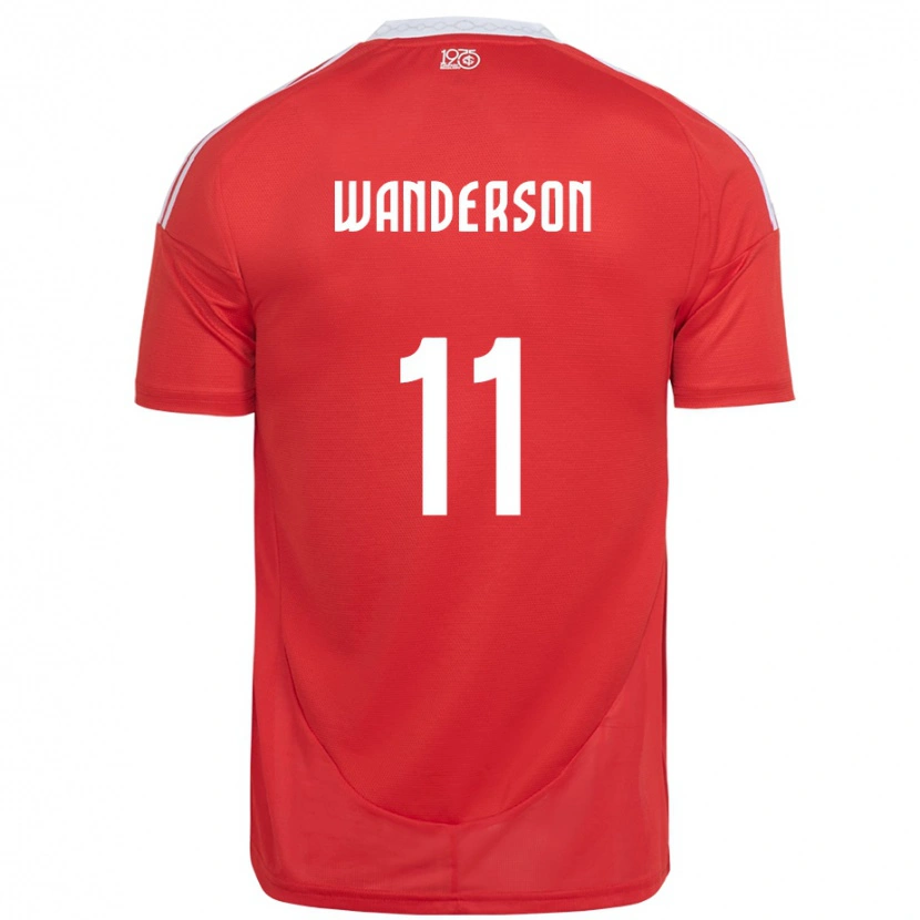 DanxenキッズWanderson#11レッド ホワイトホームシャツ2025/26ジャージーユニフォーム