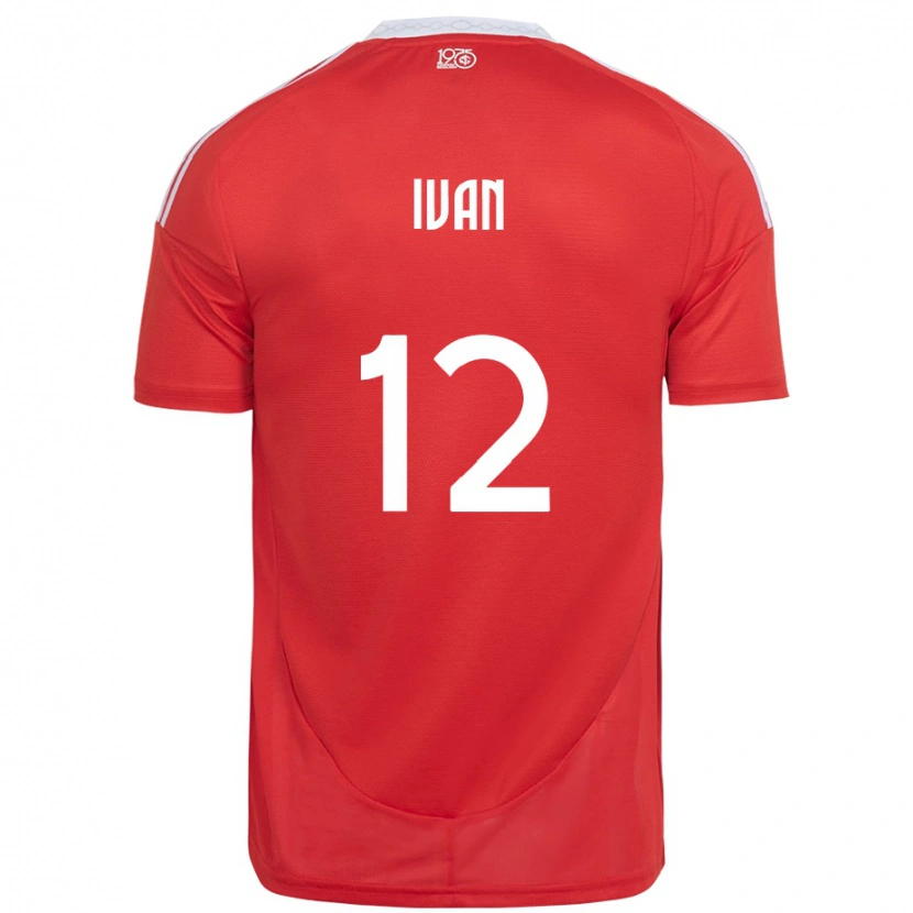 DanxenキッズIvan#12レッド ホワイトホームシャツ2025/26ジャージーユニフォーム