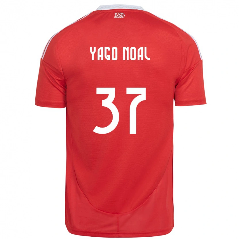 DanxenキッズYago Noal#37レッド ホワイトホームシャツ2025/26ジャージーユニフォーム