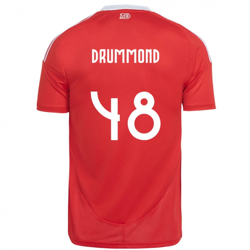 Danxenキッズルッカ・ドラモンド#48レッド ホワイトホームシャツ2025/26ジャージーユニフォーム