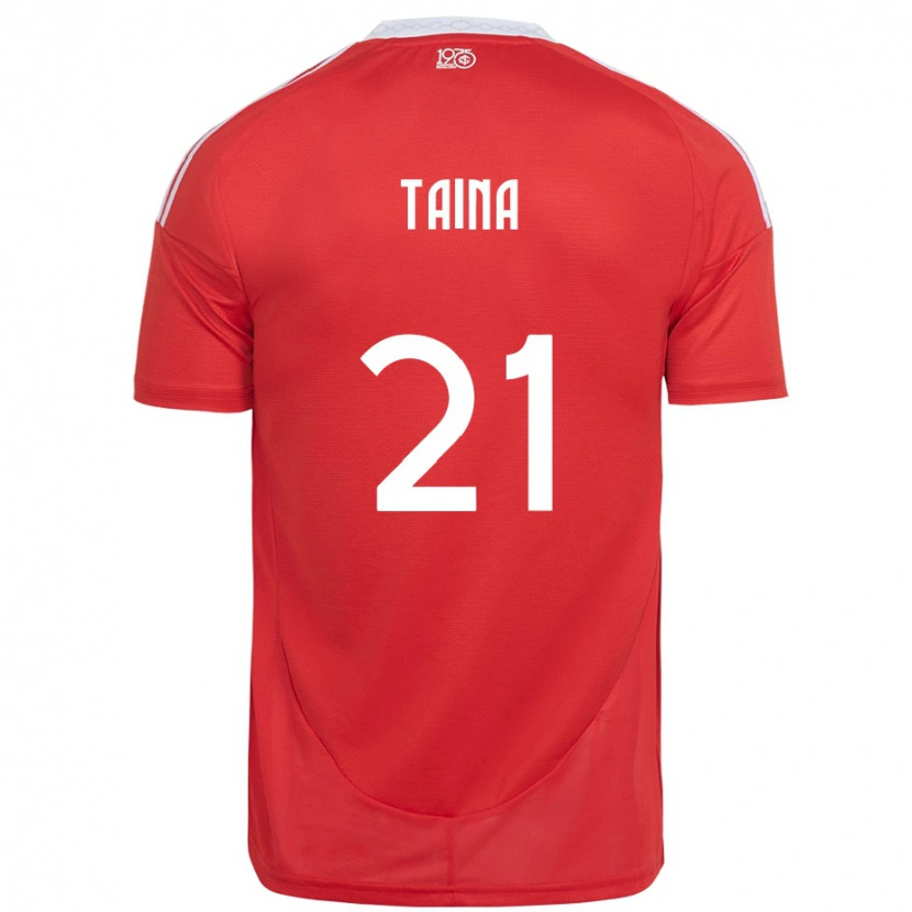 DanxenキッズTainá#21レッド ホワイトホームシャツ2025/26ジャージーユニフォーム