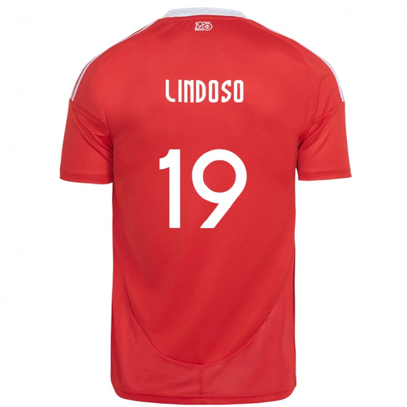 DanxenキッズRodrigo Lindoso#19レッド ホワイトホームシャツ2025/26ジャージーユニフォーム