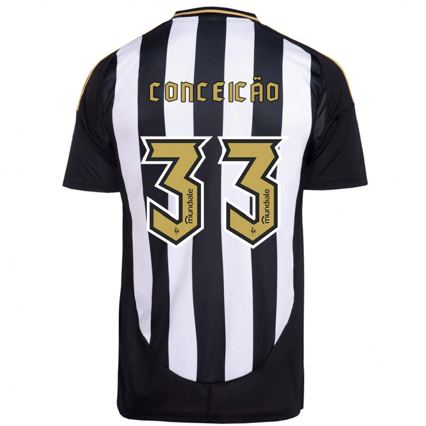 DanxenキッズRobert Conceição#33ホワイト ブラックホームシャツ2025/26ジャージーユニフォーム
