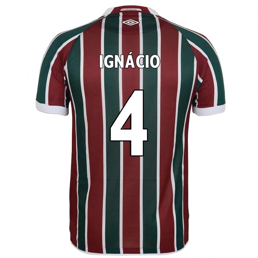 DanxenキッズIgnácio#4グリーン マルーン ホワイトホームシャツ2025/26ジャージーユニフォーム