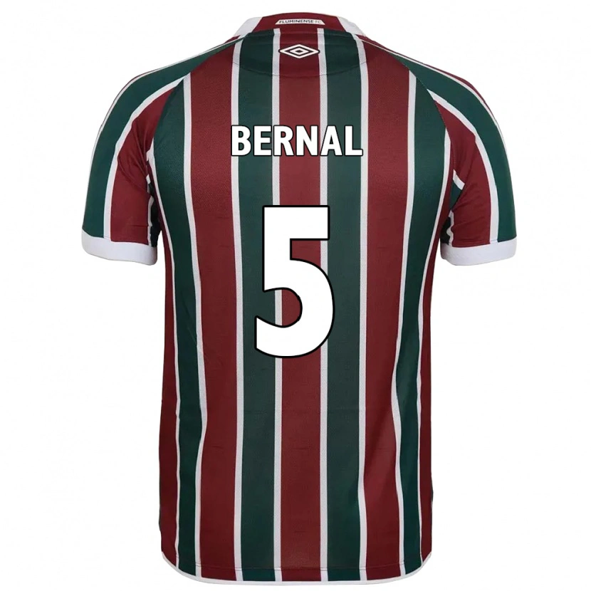 Danxenキッズファクンド・ベルナル#5グリーン マルーン ホワイトホームシャツ2025/26ジャージーユニフォーム