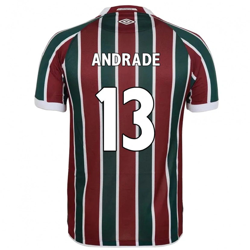 DanxenキッズFelipe Andrade#13グリーン マルーン ホワイトホームシャツ2025/26ジャージーユニフォーム