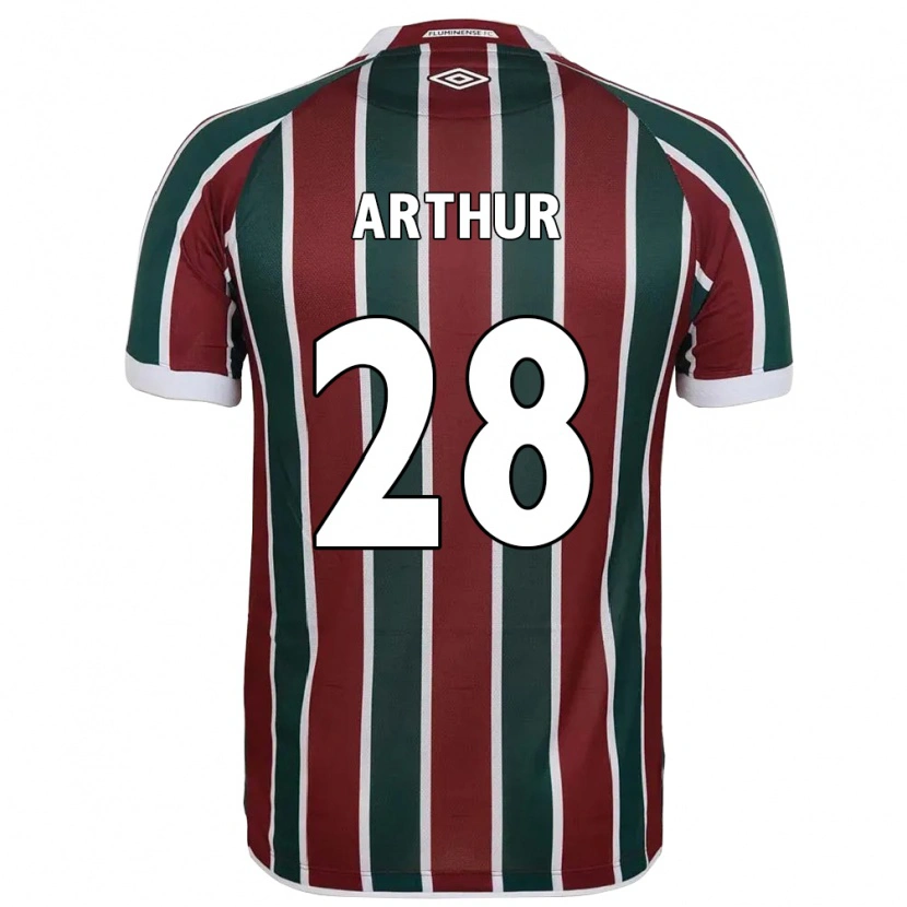 DanxenキッズArthur#28グリーン マルーン ホワイトホームシャツ2025/26ジャージーユニフォーム