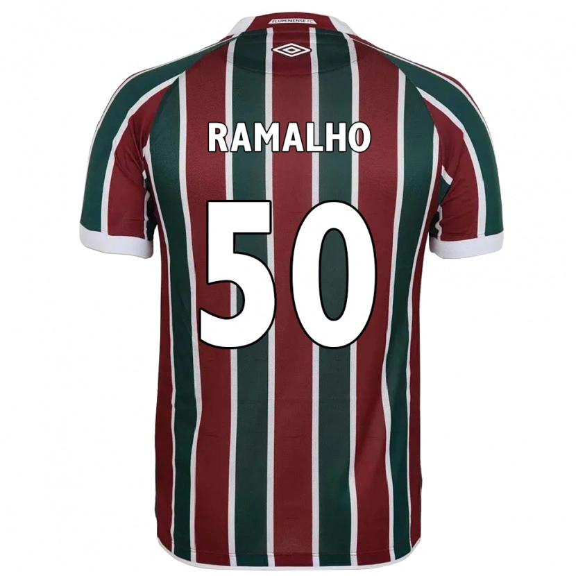 Danxenキッズグスタボ・ラマーリョ・ブリーマー・ピン#50グリーン マルーン ホワイトホームシャツ2025/26ジャージーユニフォーム