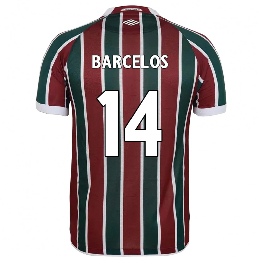 Danxenキッズダニーロ・バルセロス#14グリーン マルーン ホワイトホームシャツ2025/26ジャージーユニフォーム