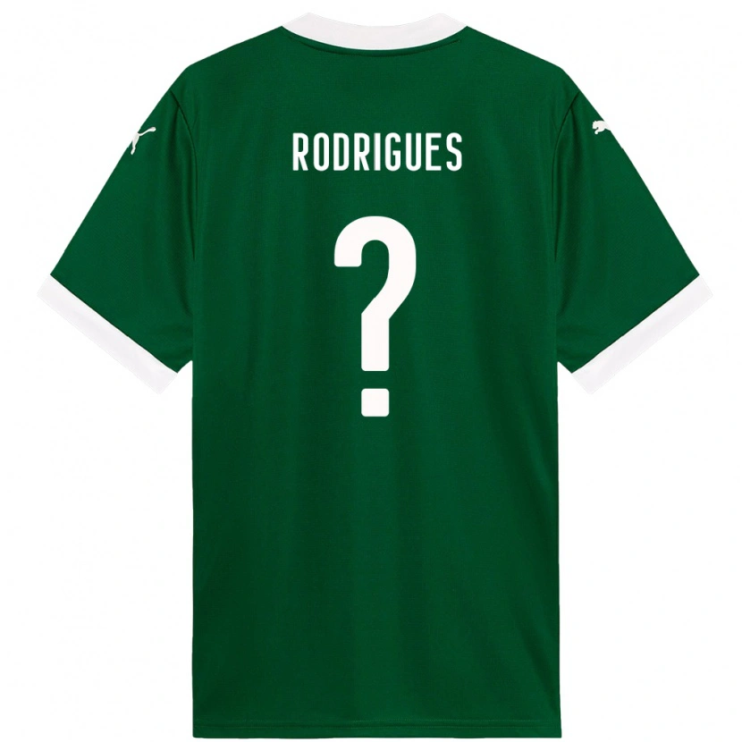 DanxenキッズCésar Rodrigues#0グリーン ホワイトホームシャツ2025/26ジャージーユニフォーム