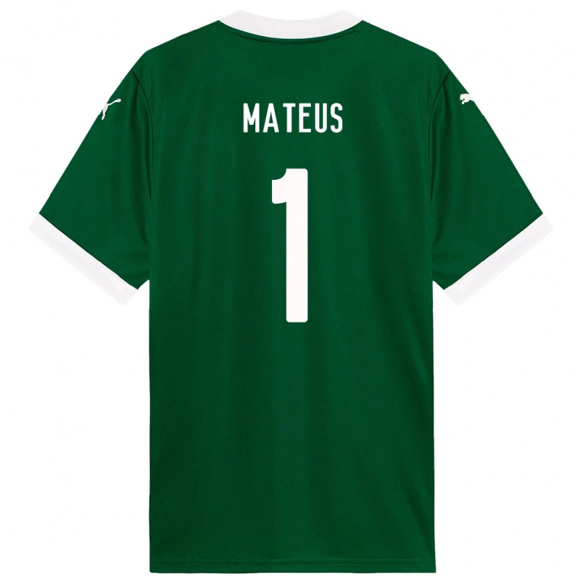 DanxenキッズMateus#1グリーン ホワイトホームシャツ2025/26ジャージーユニフォーム