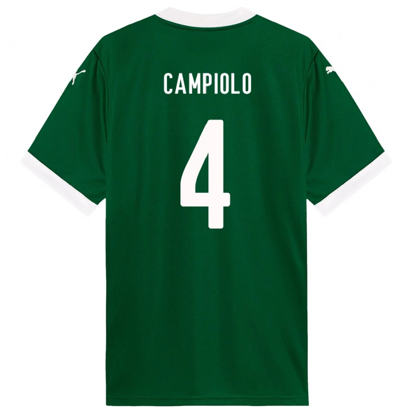 DanxenキッズGiovanna Campiolo#4グリーン ホワイトホームシャツ2025/26ジャージーユニフォーム