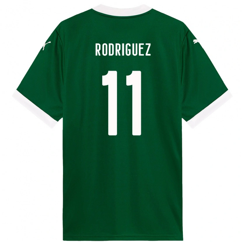 DanxenキッズYamila Rodríguez#11グリーン ホワイトホームシャツ2025/26ジャージーユニフォーム