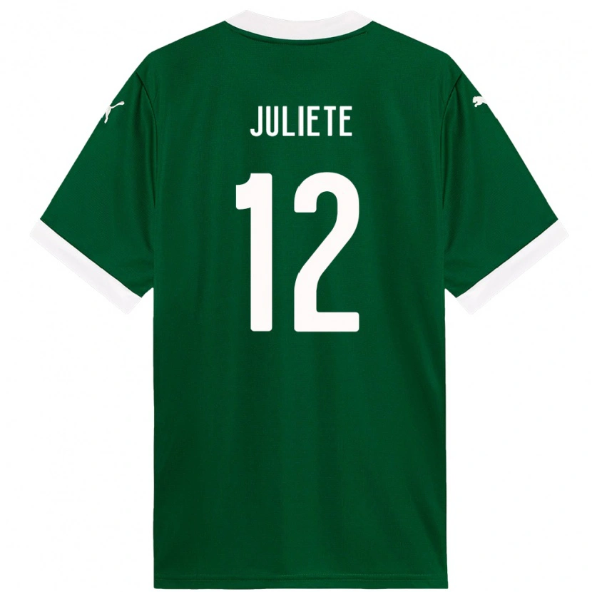 DanxenキッズJuliete#12グリーン ホワイトホームシャツ2025/26ジャージーユニフォーム