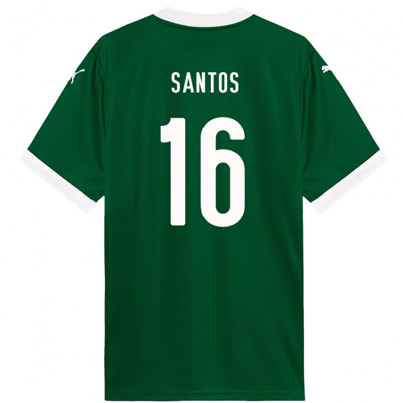 DanxenキッズGaby Santos#16グリーン ホワイトホームシャツ2025/26ジャージーユニフォーム