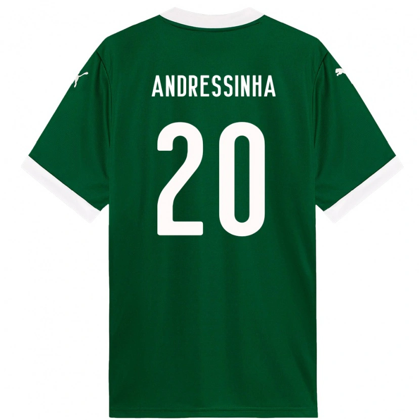 Danxenキッズアンドレシーニャ#20グリーン ホワイトホームシャツ2025/26ジャージーユニフォーム