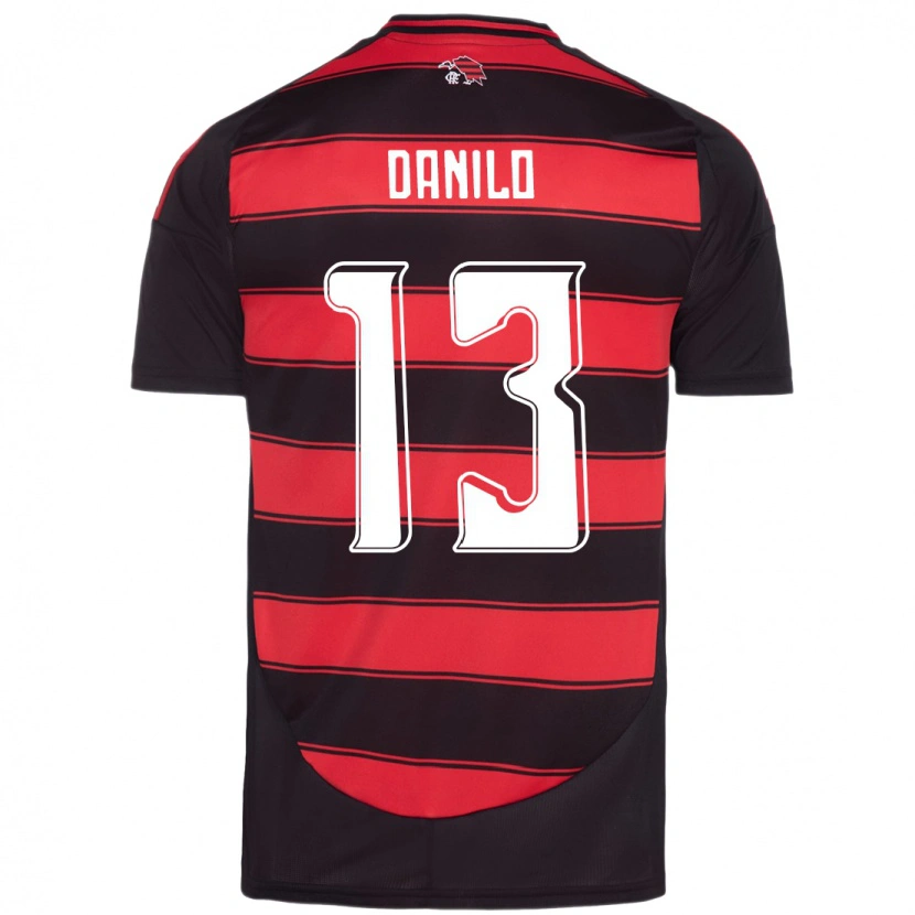 Danxenキッズダニーロ#13レッド ブラックホームシャツ2025/26ジャージーユニフォーム