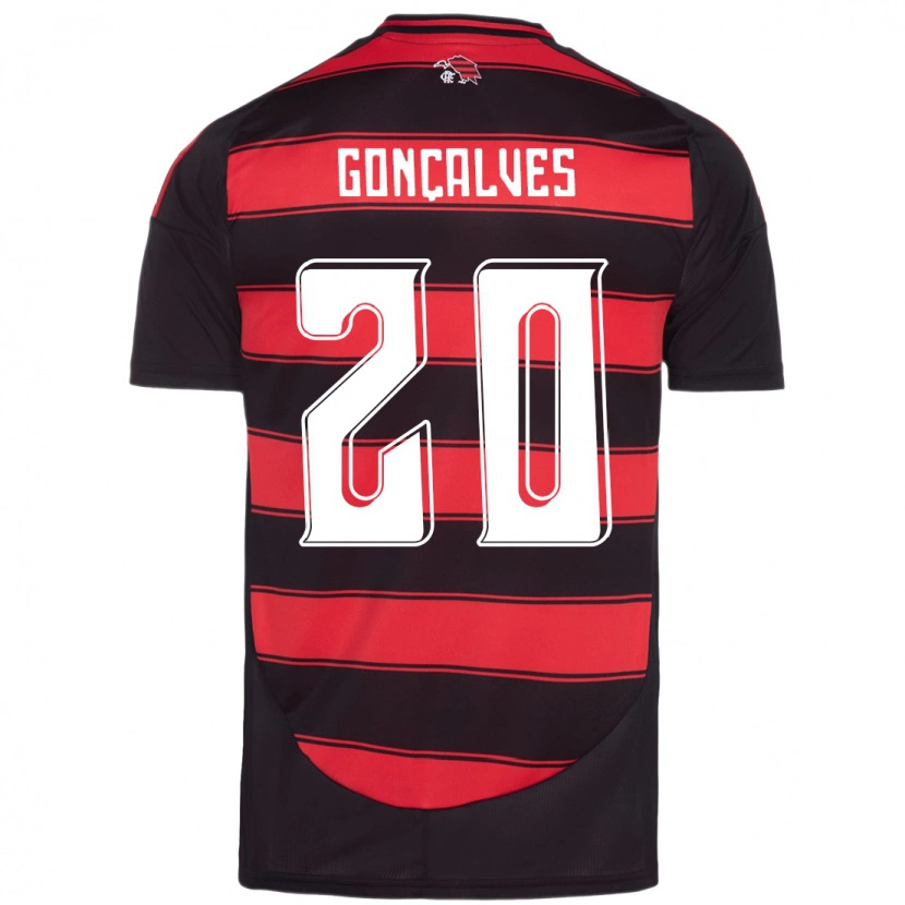 Danxenキッズマテウス・ゴンサウヴェス・マルチンス#20レッド ブラックホームシャツ2025/26ジャージーユニフォーム