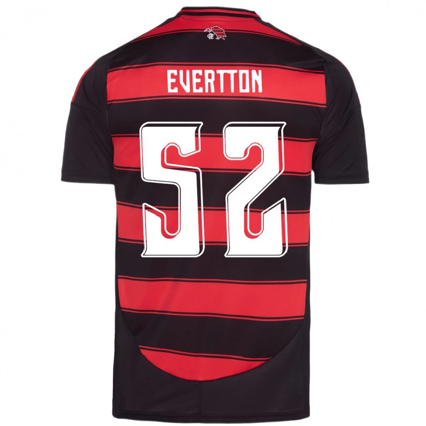 DanxenキッズEvertton Araújo#52レッド ブラックホームシャツ2025/26ジャージーユニフォーム
