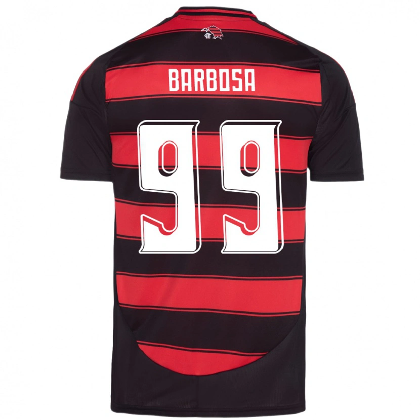Danxenキッズガブリエウ・バルボーザ・アウメイダ#99レッド ブラックホームシャツ2025/26ジャージーユニフォーム