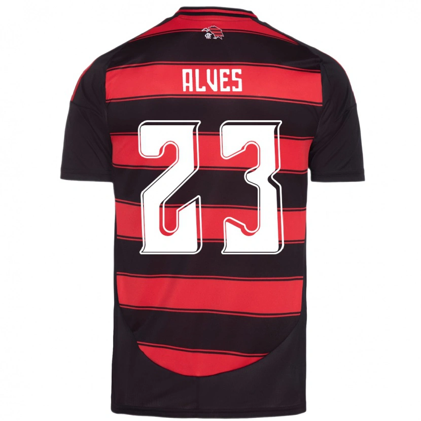 DanxenキッズKarol Alves#23レッド ブラックホームシャツ2025/26ジャージーユニフォーム