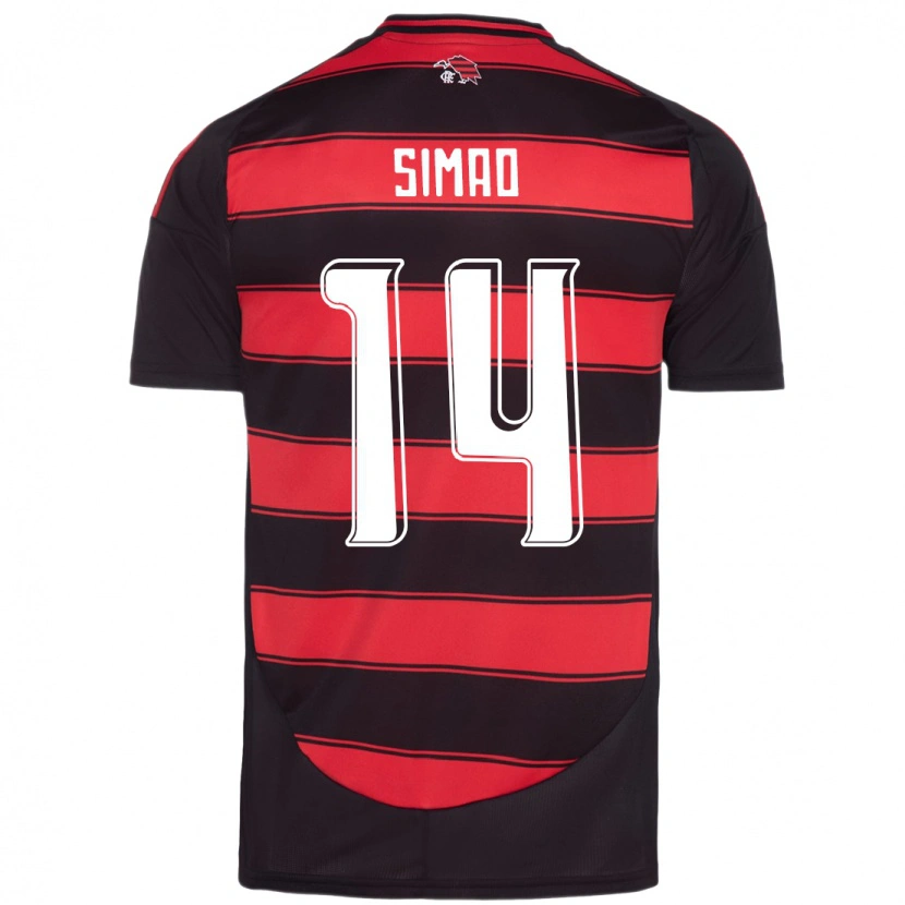 DanxenキッズSamhia Simao#14レッド ブラックホームシャツ2025/26ジャージーユニフォーム
