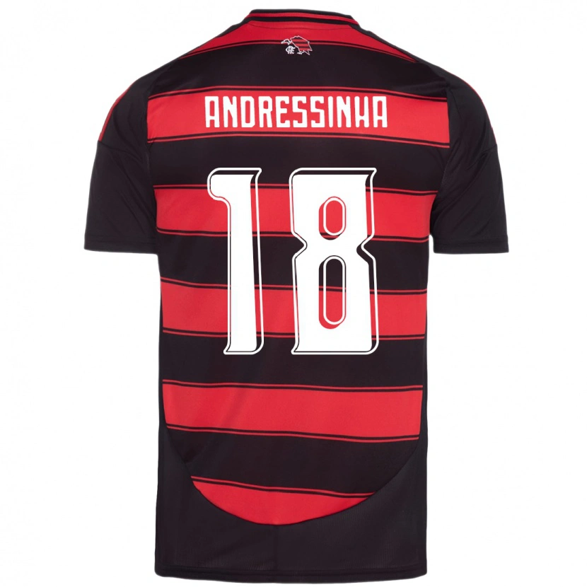 Danxenキッズアンドレシーニャ#18レッド ブラックホームシャツ2025/26ジャージーユニフォーム