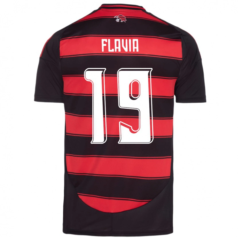 DanxenキッズFlavia#19レッド ブラックホームシャツ2025/26ジャージーユニフォーム