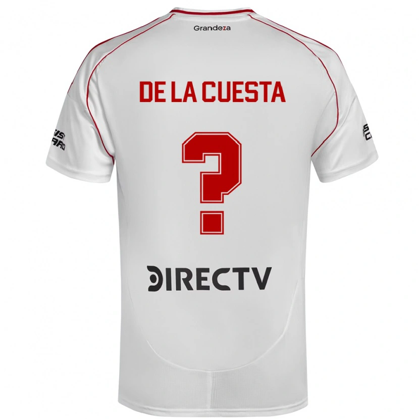 DanxenキッズAgustín De La Cuesta#0ホワイト レッドホームシャツ2025/26ジャージーユニフォーム