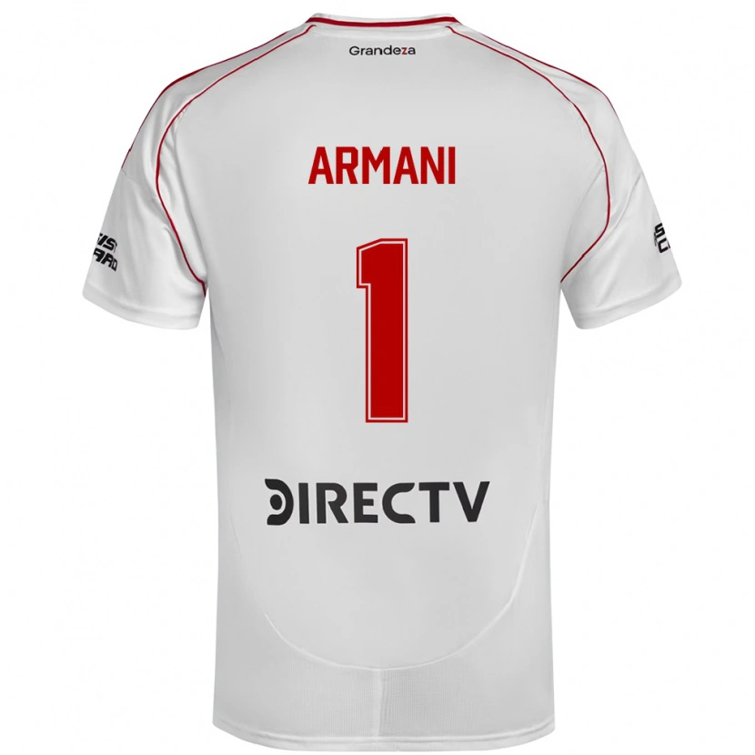 Danxenキッズフランコ・アルマーニ#1ホワイト レッドホームシャツ2025/26ジャージーユニフォーム