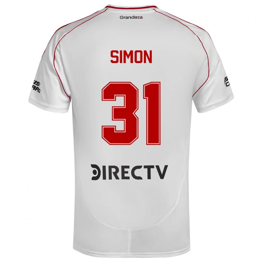 Danxenキッズサンティアゴ・シモン#31ホワイト レッドホームシャツ2025/26ジャージーユニフォーム
