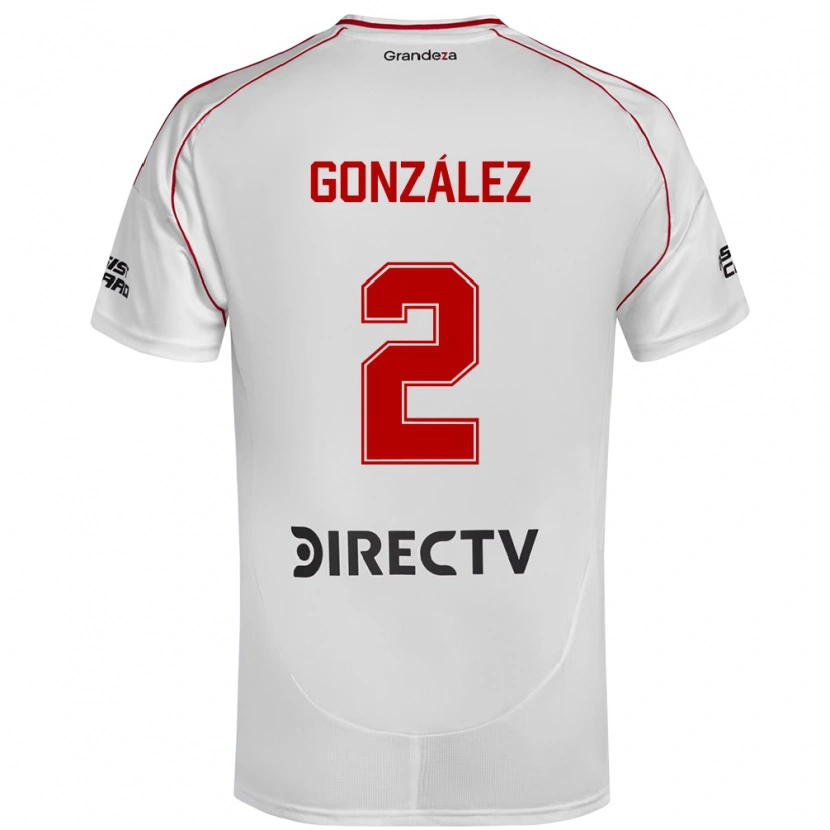 DanxenキッズGiuliana González#2ホワイト レッドホームシャツ2025/26ジャージーユニフォーム