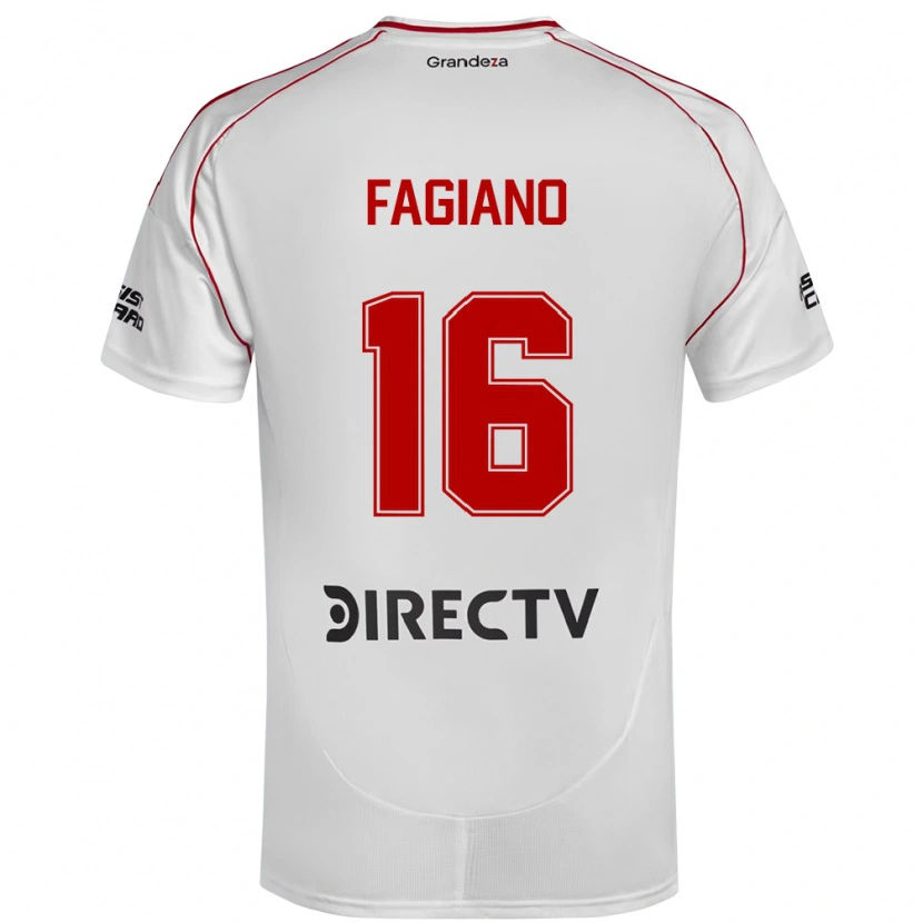 Danxenキッズパロマ・ファジアーノ#16ホワイト レッドホームシャツ2025/26ジャージーユニフォーム