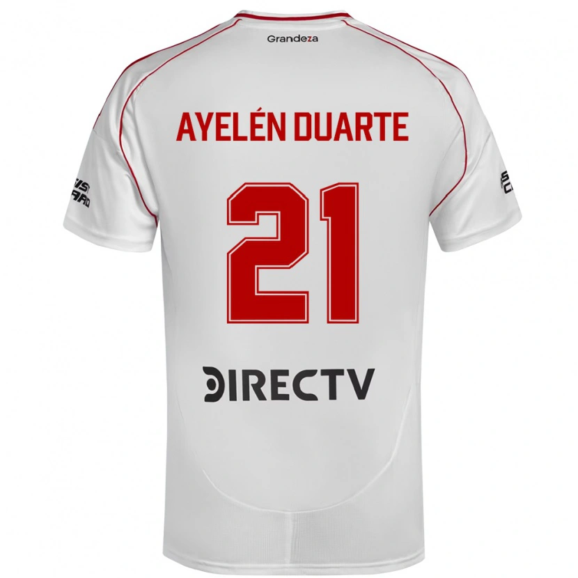 DanxenキッズCamila Ayelén Duarte#21ホワイト レッドホームシャツ2025/26ジャージーユニフォーム