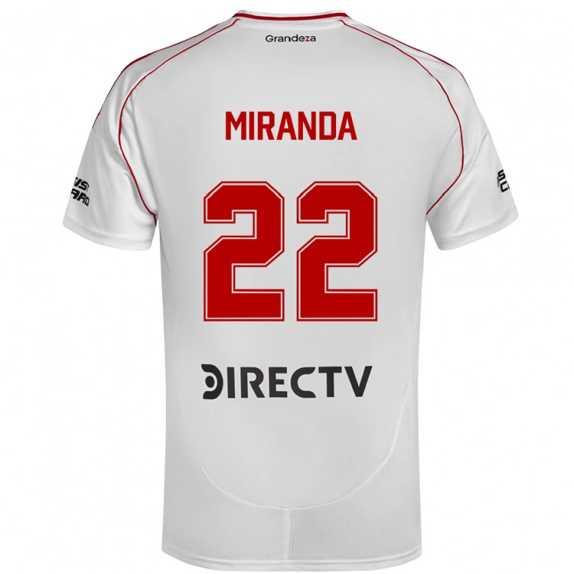 DanxenキッズMorena Miranda#22ホワイト レッドホームシャツ2025/26ジャージーユニフォーム