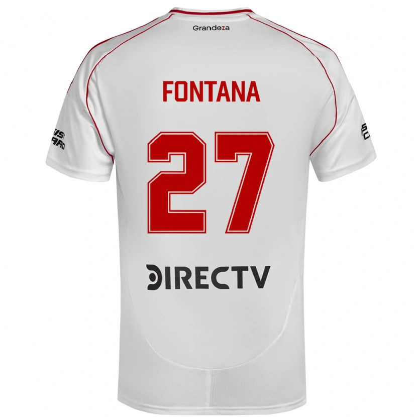 Danxenキッズアグスティン・フォンターナ#27ホワイト レッドホームシャツ2025/26ジャージーユニフォーム